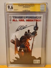 Transformers All Hail Megatron #1 CGC SS 9.6 Frank Welker Signed White Pages  picture