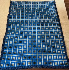 Vintage RETRO 1960/70s Tetem Car Blanket Dutch Blue Single Bed FULL 83