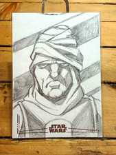 1/1 topps Star Wars 2026 Dengar Sketch Card Paul Giles Auto. picture