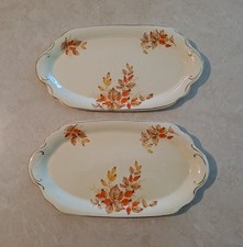 Vintage Pair J&G Meakin Sunshine Oval Serving Platters England Autumn Floral picture