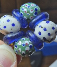 Fancy Rare Floral Antique Venetian Glass Trade Bead African BEADS  picture