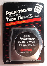VINTAGE OXWALL TOOL POWERMASTER TAPE MEASURE 3/4