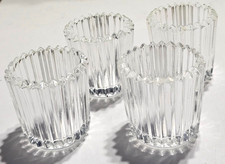 Indiana Glass Clear Crystal Sawtooth Heavy Glass Votive Candle Holders -Set of 4 picture