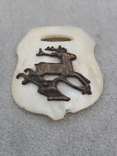 AS IS CHIP Original John Deere Mother Of Pearl Emblem for Watch Fob Early 1900's picture
