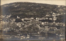 RPPC Bergen Norway view vintage postcard o308 picture