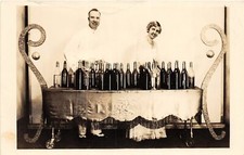 H94/ Hamilton Ohio RPPC Postcard c1910 Ruth and Ray Alcohol Bottles 95 picture