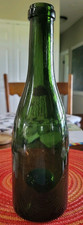 Vintage Deep Dark Green Glass Wine Bottle,Deep Punted Base, 10 X 2 . picture