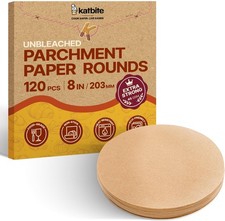 Katbite Unbleached Parchment Paper Rounds, Heavy Duty, 8 Inch 120Pcs picture