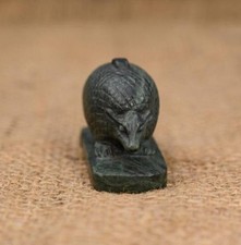 Authentic Ancient Egyptian Antiques Egyptian Green Hedgehog Amulet Egyptian BC picture