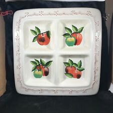 Vintage YOUNGS Heartfelt Kitchen Creations 15” Apple Divided Platter picture