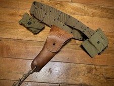 WW2 USMC Pistol Belt Early 1940 1941 1942 Dated NOS M1911 Holster Marine Corps picture