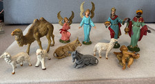 Vtg  60’s Italian Nativity Set Of 10 Manger Figures Made In Italy Hand Painted picture