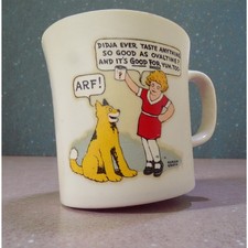 Vintage Little Orphan Annie Ovaltine Cup Beetle ware Plastic picture