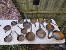 Antique LOT Cowboy Cold Handle Skillet 14pc Pan Set Mixed Sizes Styles  picture