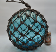 VINTAGE GLASS FISHING FLOAT IN AQUA picture