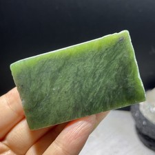 81g Natural Hetian Nephrite Slab Pale Celadon Rough Jade Raw Stone For Carving picture
