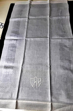 6 1920’s Vintage Antique Huck Damask Linen Hand Towels with Hemstitching B259 picture