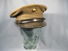 Vintage Original WWII U.S.M.C. Enlisted Service Green Visor Cover picture