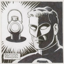 Ramona Fradon Signed JLA DC Comics Original Art Sketch Hal Jordan Green Lantern picture
