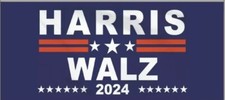 HARRIS WALZ 2024 BLUE Bumper Sticker | Vinyl 9x4 Pack 3 picture