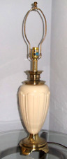 Vintage Stiffel White Ivory Porcelain Brass Table Lamp Model 7530 picture