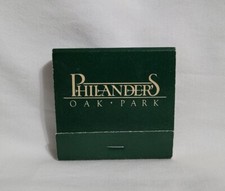 Vintage Matchbook Philander's Restaurant Oak Park Illinois Advertising Full picture