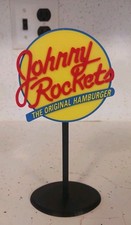 Vintage Johnny Rockets Logo Miniature Sign Diorama Display Fan Art 6.5