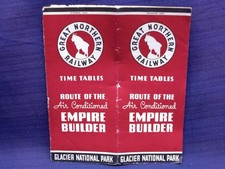Vintage 1937 Great Northern Railway Timetable Empire Builder Glacier Park  Map picture