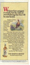 1987 The Famous Grouse Scotch Whiskey Scotland Arrogant Vintage Print Ad/Poster picture