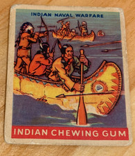 Rare 1947 Goudey Indian Chewing Gum #44 Indian Naval Warfare Good-Very Good picture