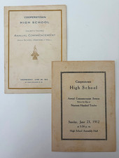 1912 Cooperstown High School Commencement Programs New York Lot of 2 picture