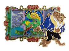 Disney Beauty and the Beast Stained Glass Enchantress Jumbo Collectible Pin PALM picture