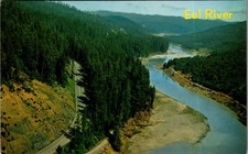 Vintage Aerial View Eel River Highway 101 California Redwood Country Postcard picture