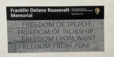 2026 Franklin Delano Roosevelt Memorial National Park Unigrid Brochure DC picture