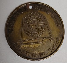 Vintage Grafton State Bank Grafton Wisconsin Key Fob Keychain picture