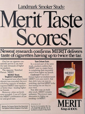 1982 Merit Cigarettes Smoker Study Merit Taste Scores Print Ad Life April picture