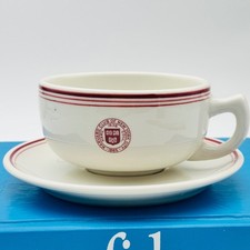 Vtg Walker China Harvard Club of New York City Soup Cup and Saucer Set WWII 1942 picture