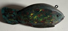 VINTAGE HAND PAINTED WOOD DECOY FISH FIGURINE DECOR 6” LONG 3