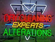 Dry Cleaning Experts Shop 24 Neon Light Sign Real Glass Workshop Wall Decor picture