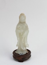 An Old Chinese River Jade Guanyin statue picture