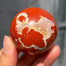 168g Natural Red Jasper Quartz Crystal Sphere Ball Mineral Specimen Healing picture