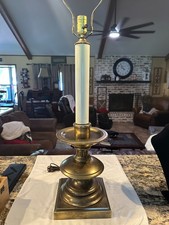 Vintage STIFFEL Solid Brass Candlestick Style Table Lamp 27