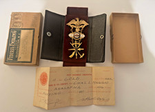 Antique 1933 Red Men Medal Named Lodge COMPLETE SET w/ Case & Papers picture