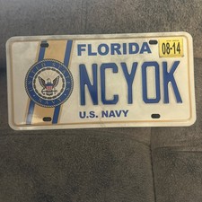 USED 2013  U.S. NAVY  FLORIDA LICENSE PLATE -  picture