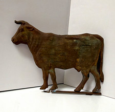 Vintage Metal cow weathervane, complete with bullet hole ( lol ) picture