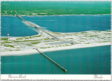 Navarre Beach Florida FL Aerial View Bridge Pier Vintage Postcard picture