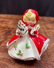 Rare Vintage SCHMID Shopper Girl Christmas Music Box White Christmas in Box picture