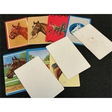 Arco Vintage Horse Trading Swap Cards Lot 12 Designs w/ Collectors Box VTG 1950 picture