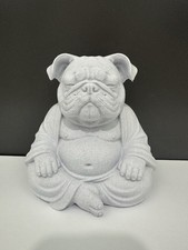 English Bulldog Buddha 6” Statue Funny Meditation Dog Zen Bulldog Decor Figurine picture