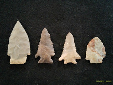4 Authentic Kentucky Arrowheads, Prehistoric Indian Artifacts *FREE SHIPPING* K1 picture